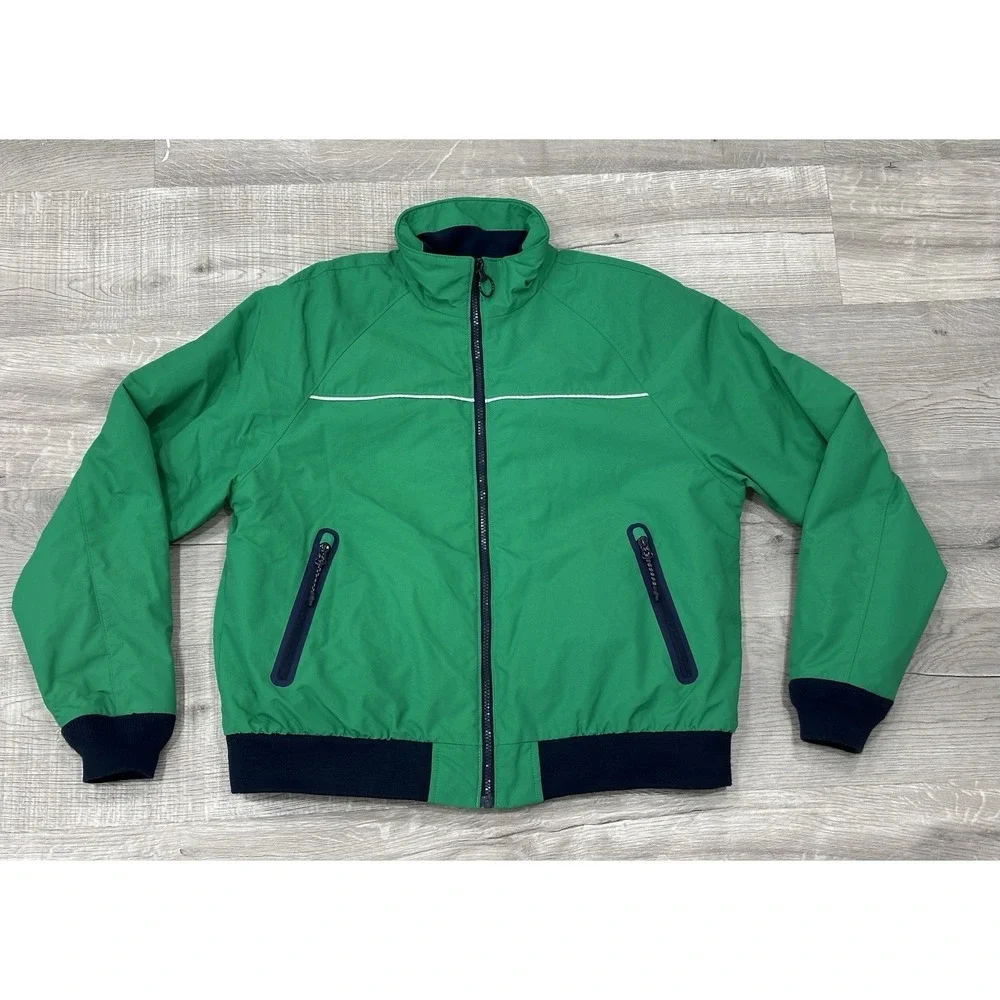 Land's‎ End Kelly Green Squall Bomber Boys Girls Jacket Youth Size Large (14-16)